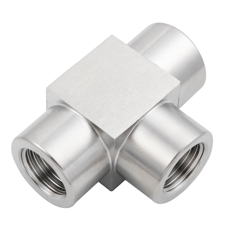 Yoebor Metalwork 316 Stainless Steel Pipe Fitting Tee Union 3/8" NPT Female x 3/8" FNPT x 3/8" NPT Female1 Pc - Image 2